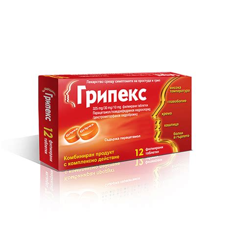 Грипекс табл за облекчаване симптомите на грип Afya pharmacy