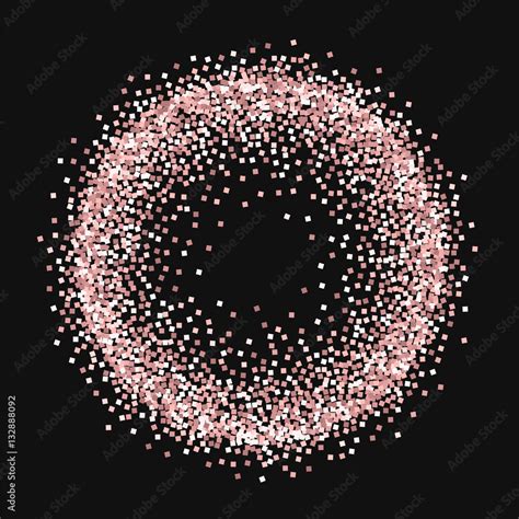 Pink Gold Glitter Circle Frame On Black Background Vector