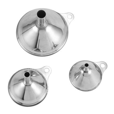 1X 3Pcs Multifunctional Stainless Steel Funnel Essentail Oil Water