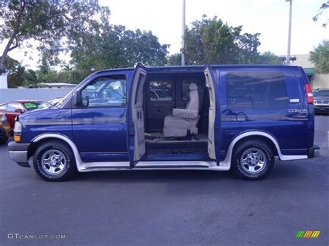 2003 Indigo Blue Metallic Chevrolet Express 1500 Ls Passenger Conversion Van 61908595 Photo 7