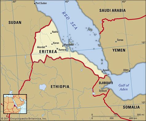 Map Of Eritrea And Geographical Facts Where Eritrea On The World Map