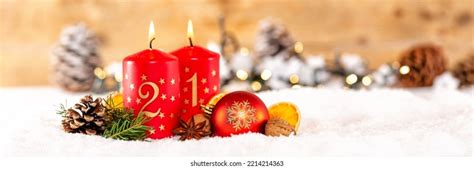 Second 2nd Sunday Advent Burning Candle Stock Photo 2383488257 ...