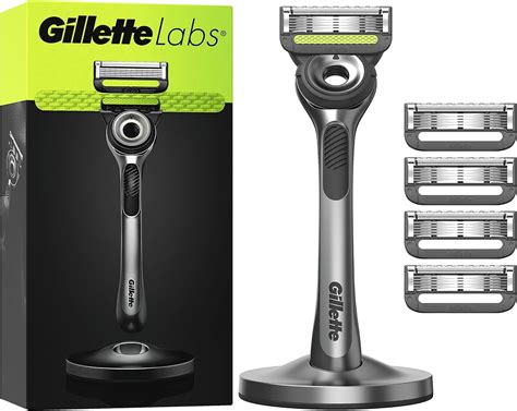 Gillette Labs Rasoio Uomo Con Lamette Da Barba Di Ricambio E Base