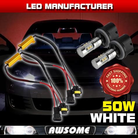 X W Led White Fog Light V V Lm W Load Resistor Canbus