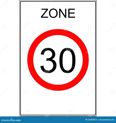 A Zone With A Maximum Speed Limit Vector Image Stock Vector Illustration Of Traffic Caution