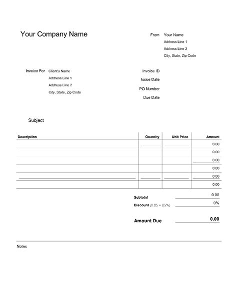 Invoice Template PDF