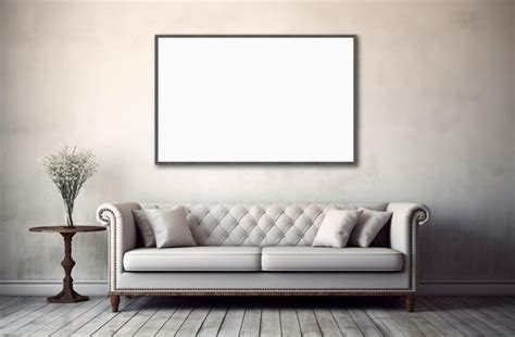 Premium Ai Image Stylish Living Room Adorned With An Abstract Frame