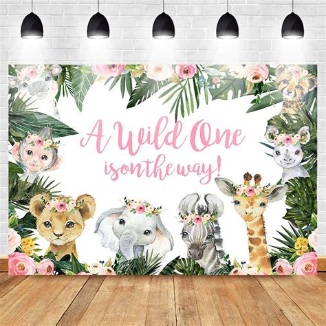 Mocsicka Safari Baby Shower Backdrop Jungle Baby Shower Background For