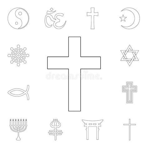 Religion Symbol Catholicism Outline Icon Element Of Religion Symbol