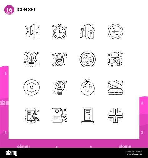 Conjunto De Pictogramas De Contornos Simples De Elementos Creativos