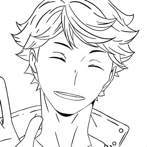 oikawa coloring page 1 | Line art drawings, Anime sketch, Anime drawings tutorials