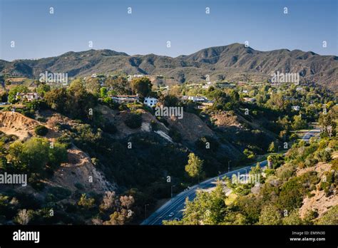 View Of The Temescal Canyon In Pacific Palisades California Stock