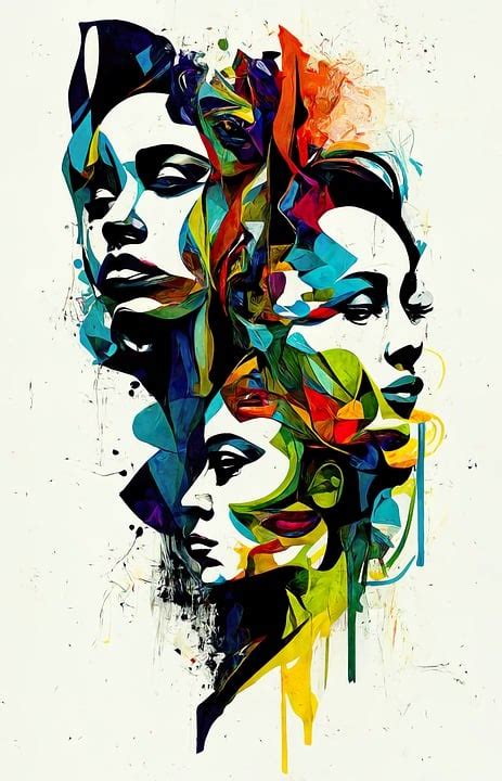 Download Girls Faces Abstract Art Royalty-Free Stock Illustration Image ...