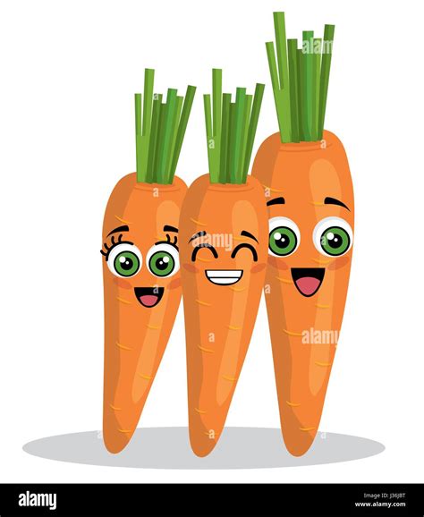 Carrots Vegetables Comic Character Stock Vector Image And Art Alamy