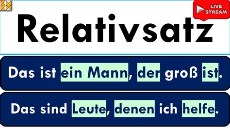 Relativs Tze Nominativ Akkusativ Dativ Und Genitiv Theorie Und