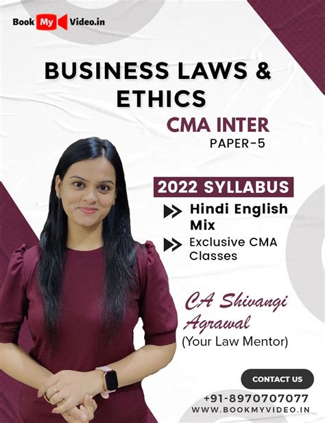 Cma Inter Law Business Laws Ethics By Ca Shivangi Agrawal Book My