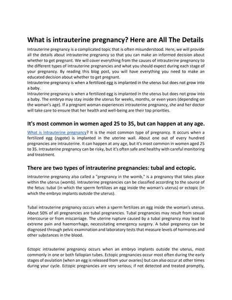 What is intrauterine pregnancy? Here are All The Details by healthphases - Issuu