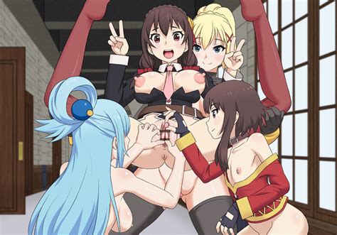 Rule 34 4girls Aqua Konosuba Censored Clitoris Clothing Darkness