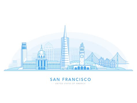 San Francisco Skyline by Al Power™ on Dribbble