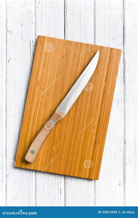 Cutting Board With Knife Stock Photo Image Of Bamboo 33815992