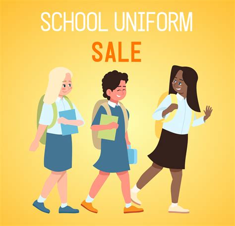 School Uniform Sale Social Media Post Mockup Advertising Web Banner