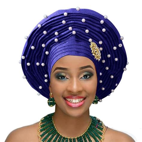 Chapeau Africain Avec Des Perles African Head Wraps Hair Accessories