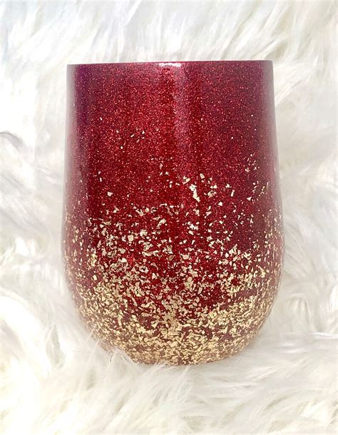 Glitter Wine Tumbler Ombré Tumbler Personalized Tumbler Etsy