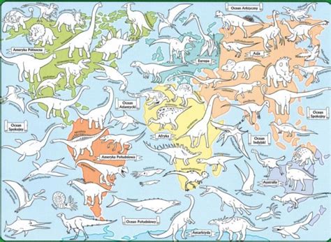 Mapa Wiata Dinozaury Kolorowanka Xl X Cm Sk Adana