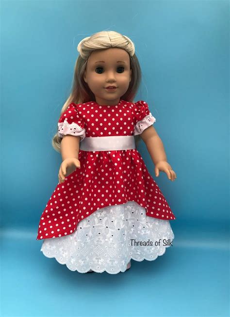 18 Inch Doll Red Party Dress Etsy Uk Doll Clothes American Girl Red Dress Party Doll Clothes