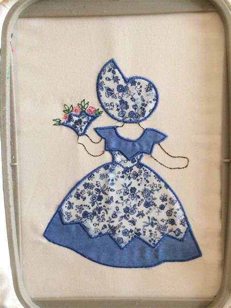 Vintage Southern Belle Quilting Applique 5x7 Machine Embroidery Design Machine Embroidery