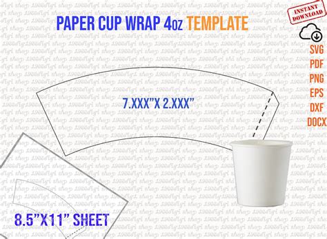 Paper Cup Template 4oz 4 Ounce Full Wrap Styrofoam Coffee Cup 4oz