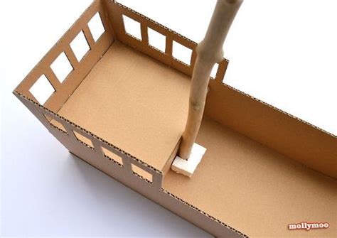 Plantilla Para Hacer Un Barco De Carton Cardboard Pirate Ship