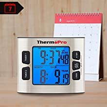 ThermoPro TM02 Digital Kitchen Timer With Dual Countdown Stop Watches