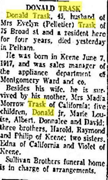 Donald Merton Trask Sr Find A Grave Memorial