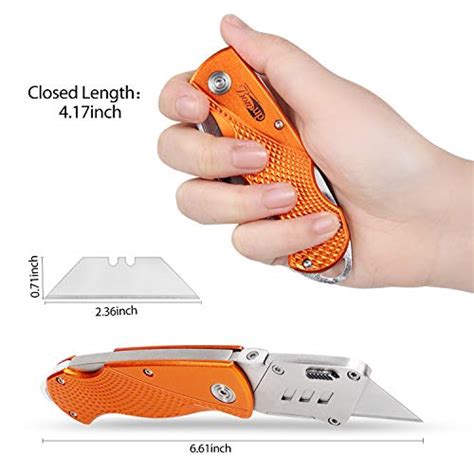 Folding Pocket Utility Knife Heavy Duty Box Cutter With Holster Quick