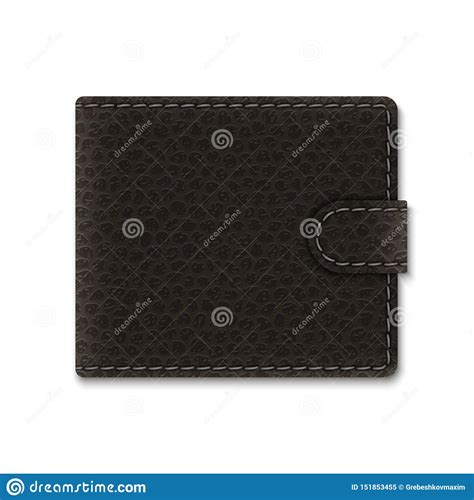 Realistic Leather Wallet Stock Illustration Illustration Of Funds