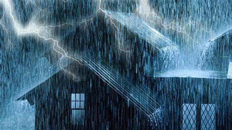 Heavy Rain On Roof And Intense Thunder Sounds At Night Rain Sounds For