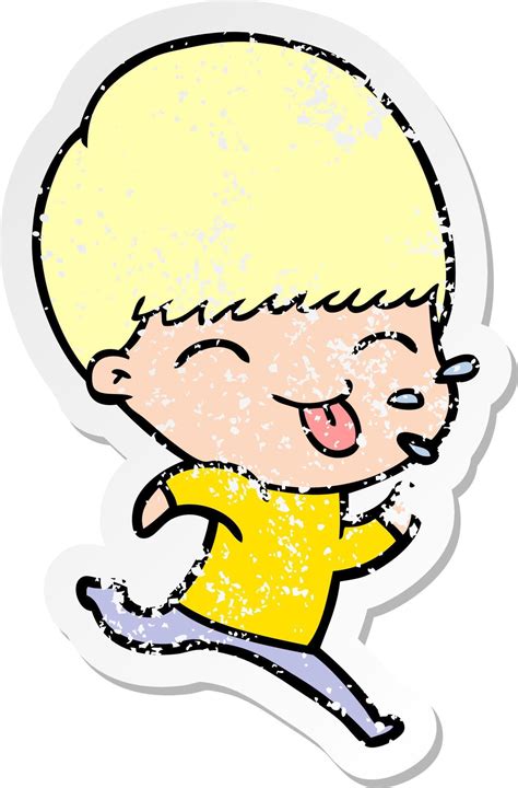 Distressed Sticker Of A Cartoon Rude Man Vector Art At Vecteezy