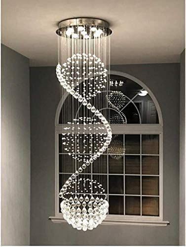 Dst Modern Spiral Sphere Crystal Chandelier Raindrop Spectacular