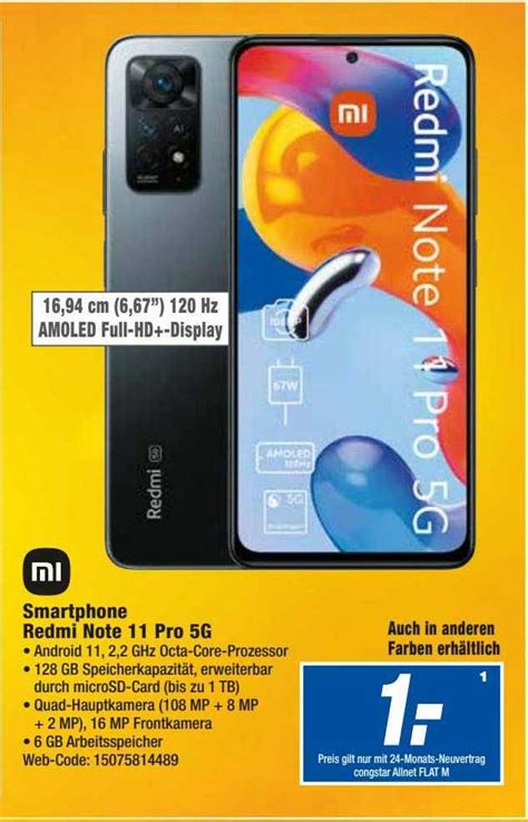 Xiaomi Smartphone Redmi Note 11 Pro 5g Angebot Bei HEM Expert