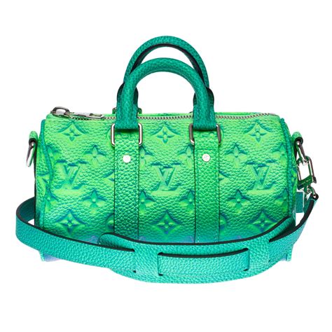 New Louis Vuitton Keepall Xs Strap Travel Bag Spray In Green Leather V Abloh At 1stdibs