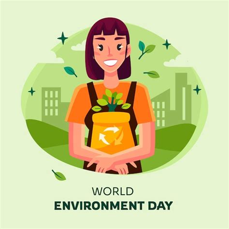 Ilustración Plana Para La Celebración Del Día Mundial Del Medio Ambiente Vector Premium