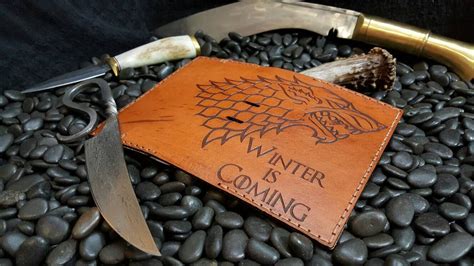 Winter Is Coming Leather Fields Notes Cover Passport Wallet Etsy