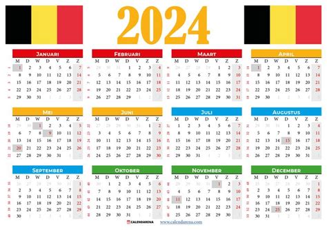 Kalender Met Weeknummers Belgi Calendario Con Festivos