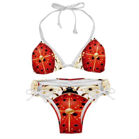 Seven Starred Ladybird Swim Wear Detachable Sponge Adjustable Strap Bikini Set Two Pack For