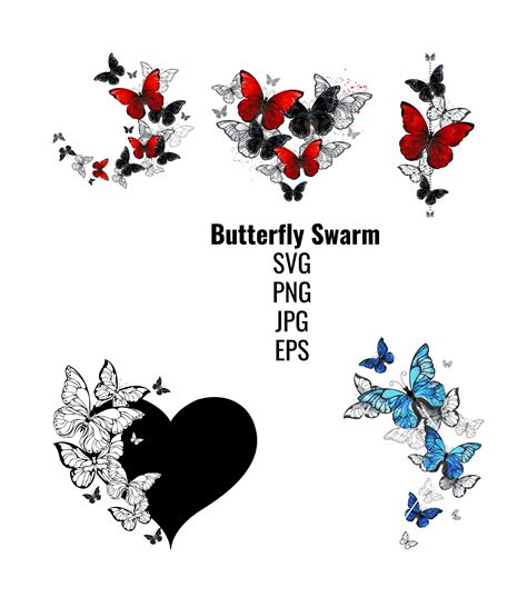 5 Butterfly Swarm Svg Butterfly Svg File Layered Butterfly Svg