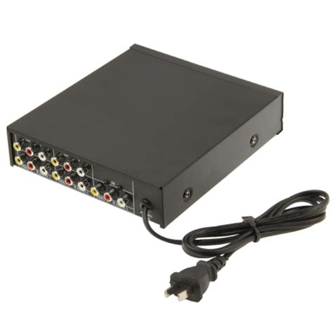 4 Way Video And Audio Amp Splitter With Switch 1 Input 4 Outputs Jm