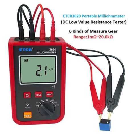 Etcr Portable Milliohmmeter Dc Low Value Resistance Tester A K