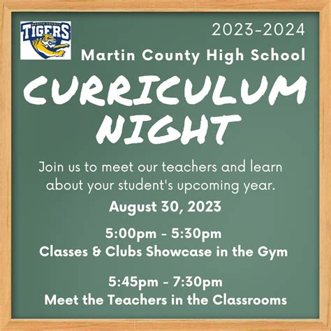 Mchs Curriculum Night Is August 30 2023 Martin County High School