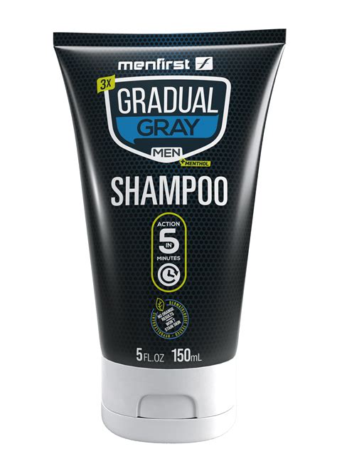 Menfirst Gradual Gray 3 In 1 Shampoo Medium Brown To Black Hair Natural Darkening Formula